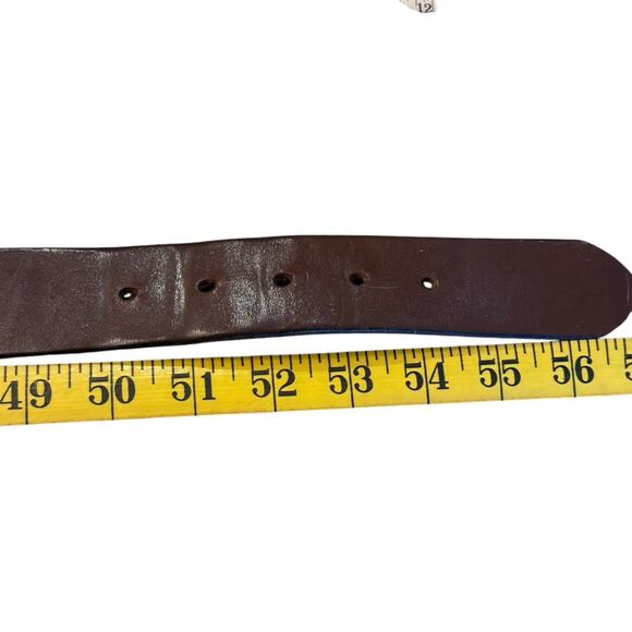 Carhartt Mens Size 52 Brown Leather Belt with Brass Buckle - Picture 4 of 7